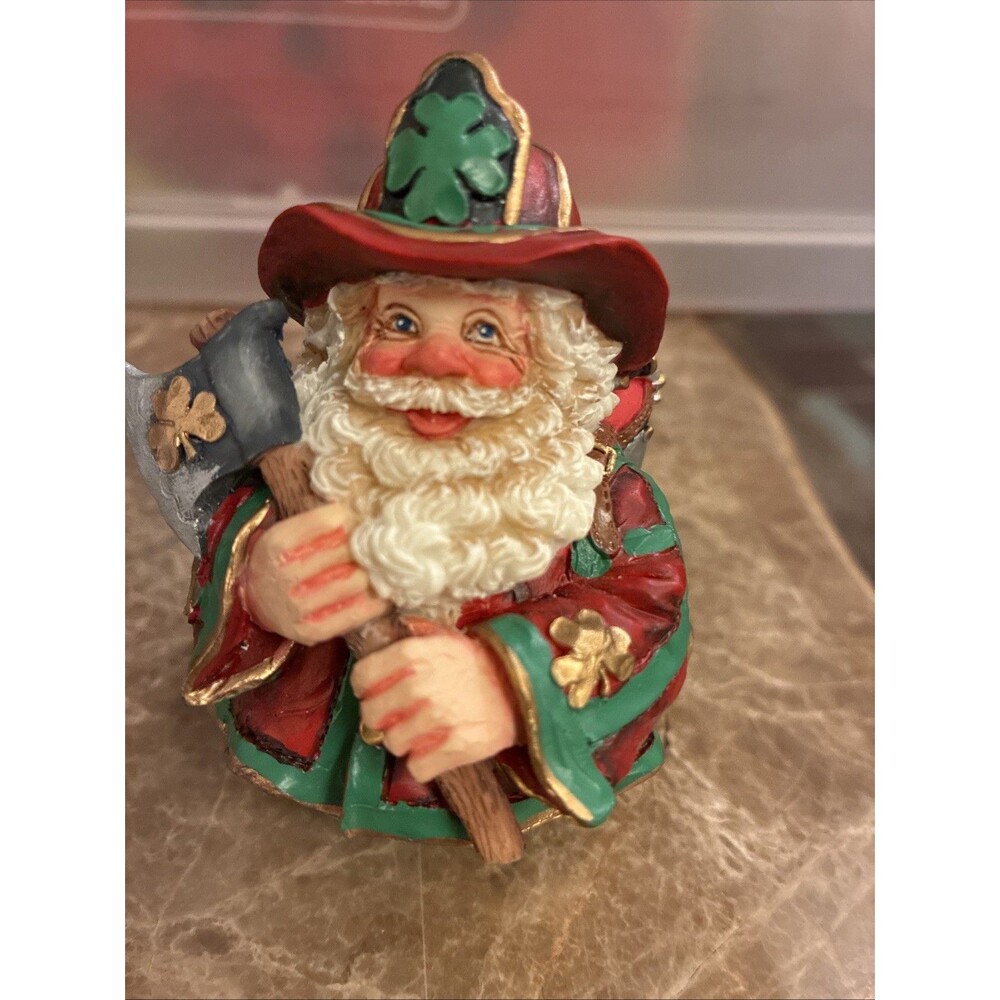 Crinkle Claus Irish Santa Fireman Axe w Fire Extinguisher 2001 Possible Dreams